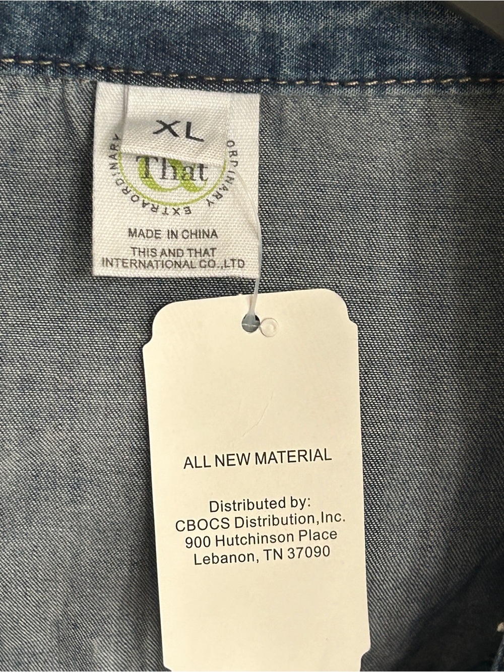 Denim Bling Button down Top - Picture 6 of 10